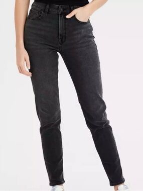 American Eagle Ne(X)t Level Stretch Mom Jeans Washed Black - 4 Regular